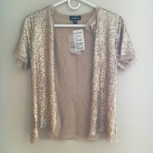 Bebe Gold Sequin Cardigan NWT